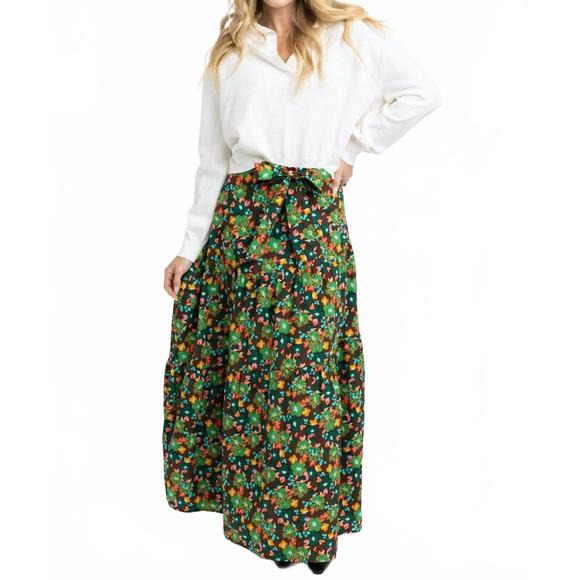 KARLIE Dresses & Skirts - NEW KARLIE floral tie maxi skirt in brown